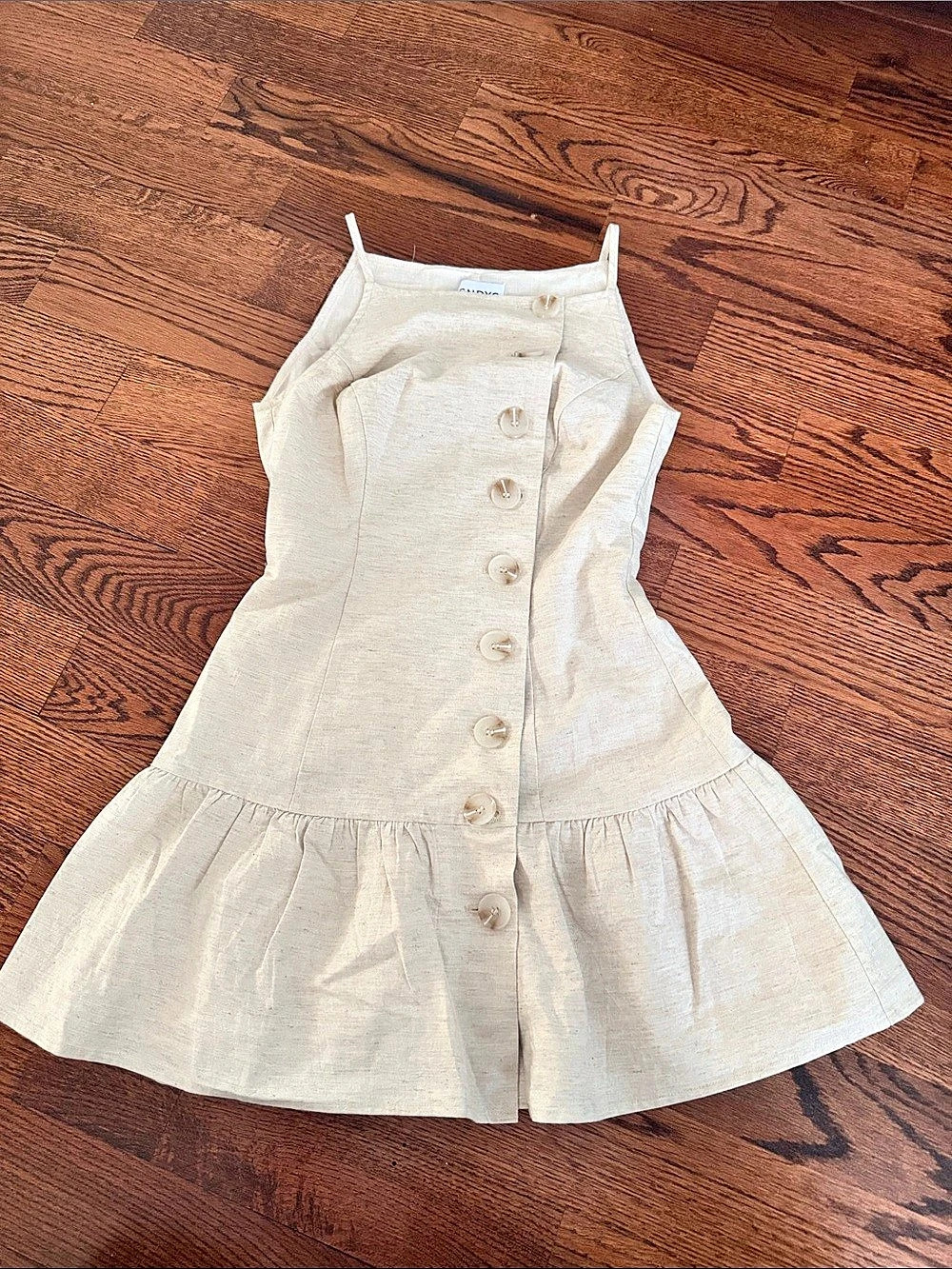 SNDYS Allegra Linen Mini Dress Cream XS Like New
